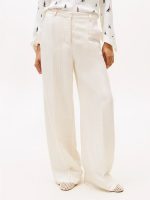 VISCOSE LINEN WIDE LEG PANTS