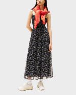 TJW AOP CHIFFON MAXI DRESS EXT