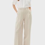 LINEN MIX RLXD STRAIGHT PANTS