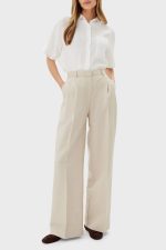 LINEN MIX RLXD STRAIGHT PANTS