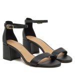 LEATHER ANKLE STRAP HEEL SANDAL