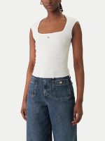 TJW SLIM SH SQUARE NCK SMOCK TOP
