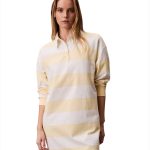 LS VARSITY STRIPE MINI POLO DRES