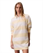 LS VARSITY STRIPE MINI POLO DRES