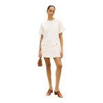 GOLD BUTTON SHIFT MINI DRESS