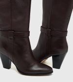 TH T-STRAP LTHR POINTY LONG BOOT